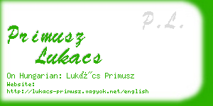 primusz lukacs business card